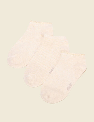 Lot 3 paires chaussettes creme femme