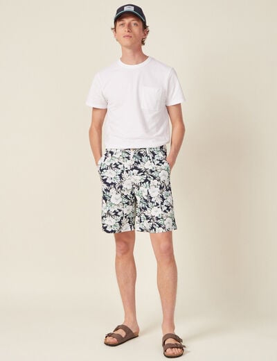 Bermuda slim bleu marine homme