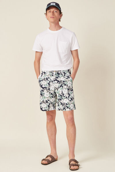 Bermuda slim bleu marine homme