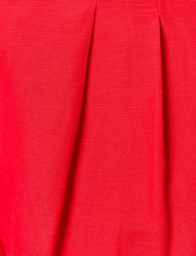 Pantalon large taille standard rouge femme