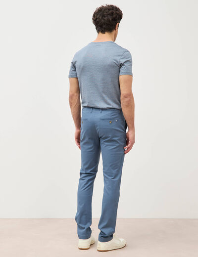 Pantalon chino slim bleu fonc&eacute; homme