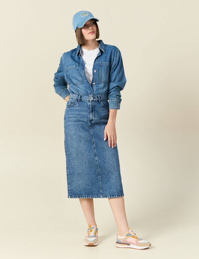 Surchemise en jean denim used femme