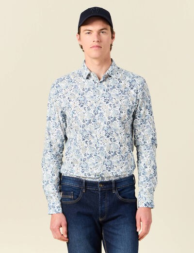 Chemise à manches longues blanc homme
