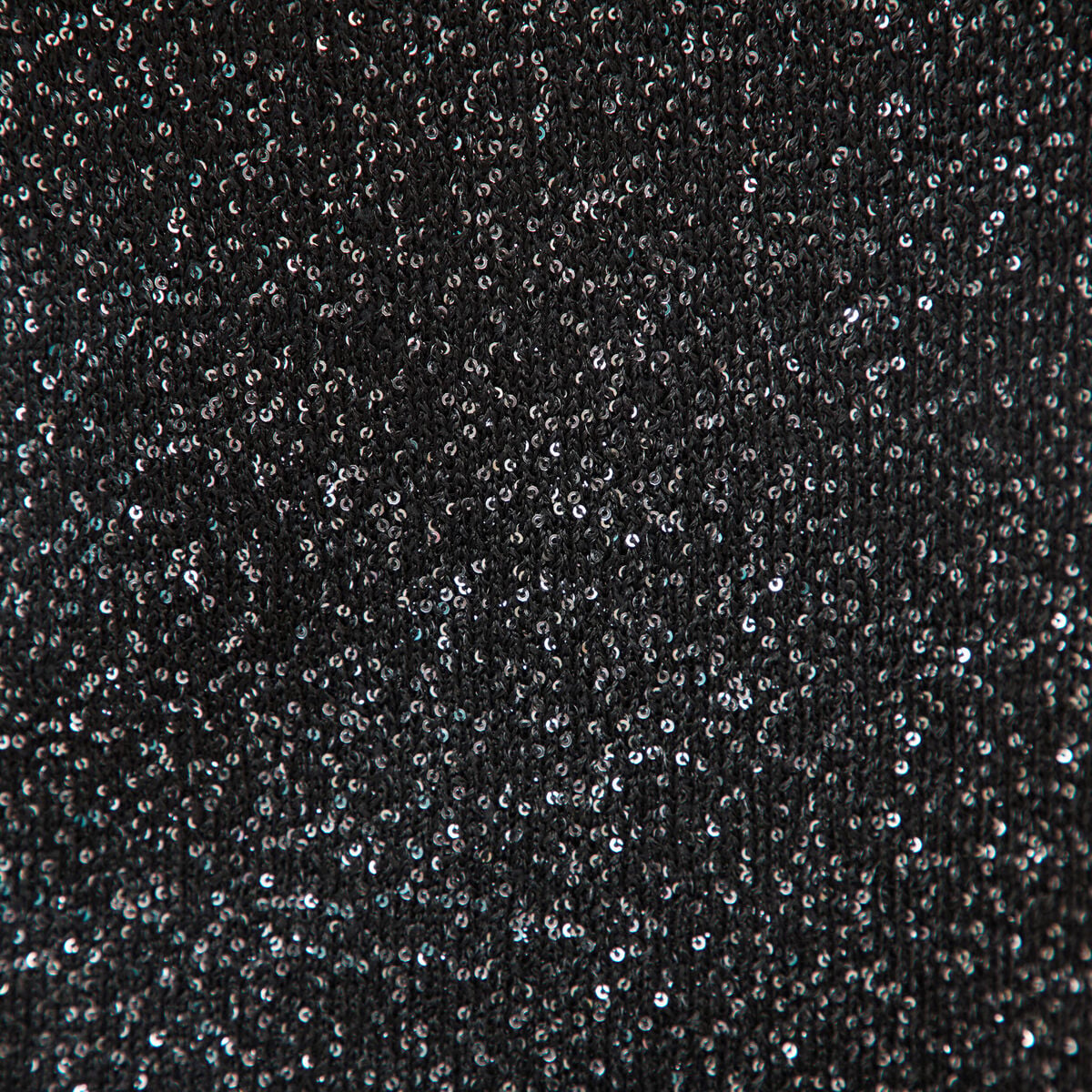 Pull manches courtes col rond brillant noir femme