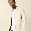 Blouson droit court manches longues sable homme