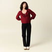 Blouse manches longues rouge foncé femme
