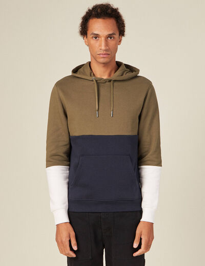 Sweat à capuche taupe homme