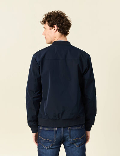Blouson court manches longues doubl&eacute; bleu marine homme