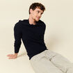 Pull col V bleu marine homme