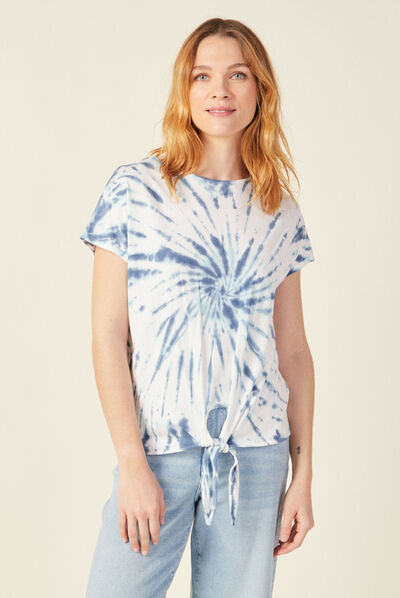 T-shirt manches courtes bleu marine femme