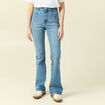Jeans flare 7/8&egrave;me denim stone femme