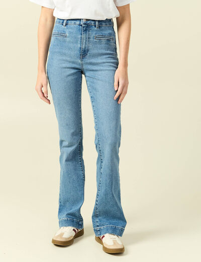 Jeans flare 7/8&egrave;me denim stone femme