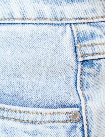 Short mom éco-responsable denim snow bleu femme