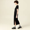 Robe longue droite noir femme