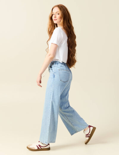 Jeans large baggy élastiqué denim used femme