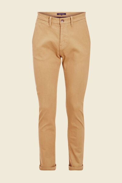 Pantalon chino slim vert kaki homme