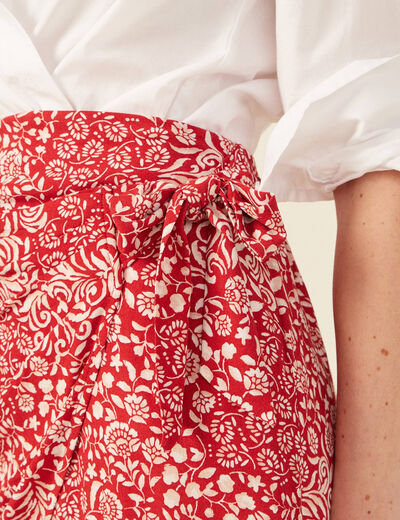 Jupe portefeuille rouge femme