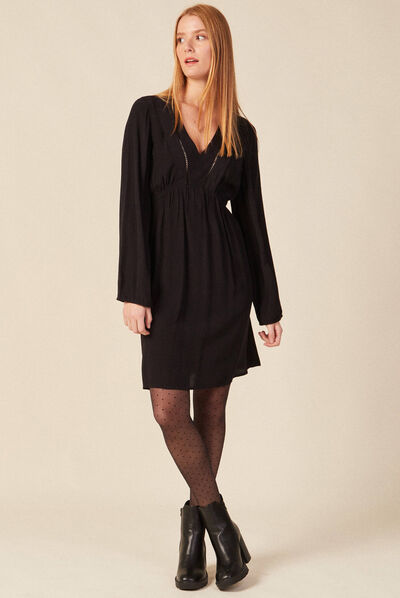 Robe trapèze éco-responsable noir femme