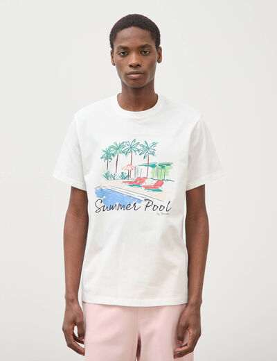 T-shirt en coton ecru homme