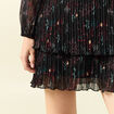 Robe &eacute;vas&eacute;e bas pliss&eacute; noir femme