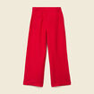 Pantalon large taille standard rouge femme
