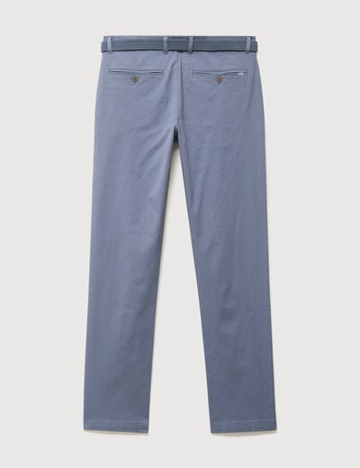 Pantalon straight longueur 32 ceinture bleu gris homme