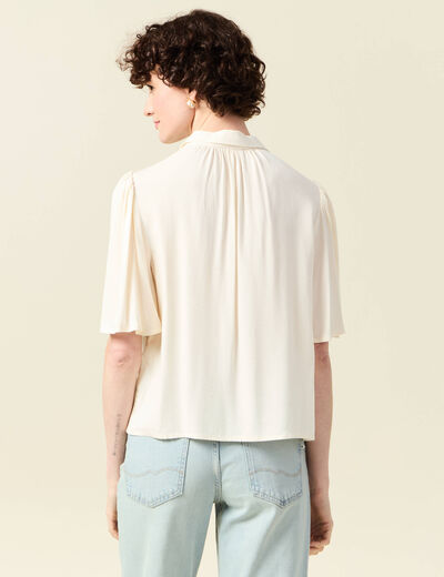 Chemise manches courtes creme femme