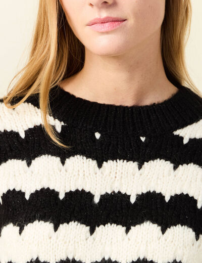 Pull manches longues noir femme