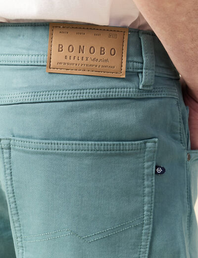 Bermuda droit 5 poches vert foncé homme