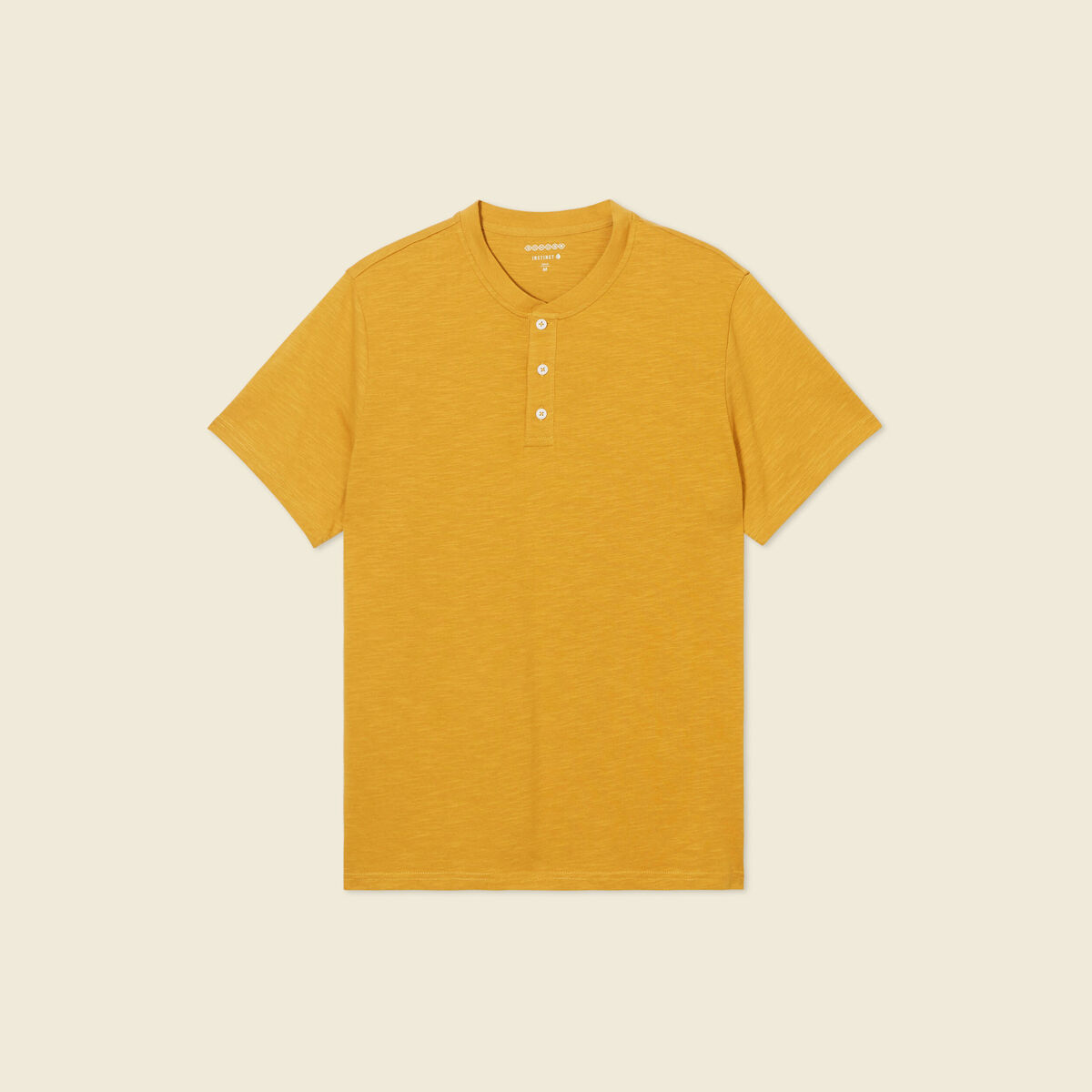 T-shirt éco-responsable jaune moutarde homme