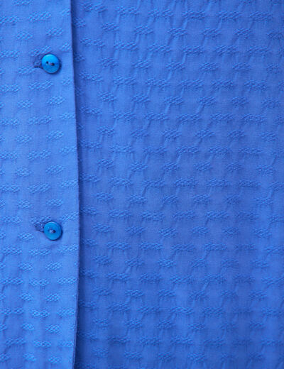 Chemise manches courtes bleu electrique femme