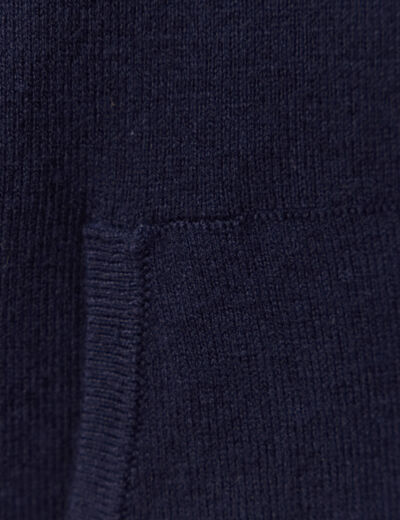 Pull sans manches capuche bleu marine femme