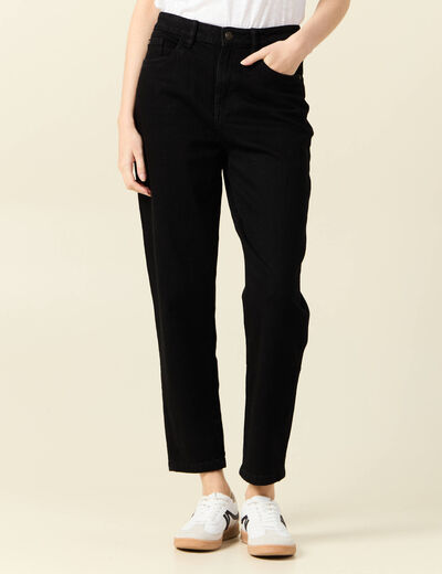 Jeans mom 7/8ème denim noir femme