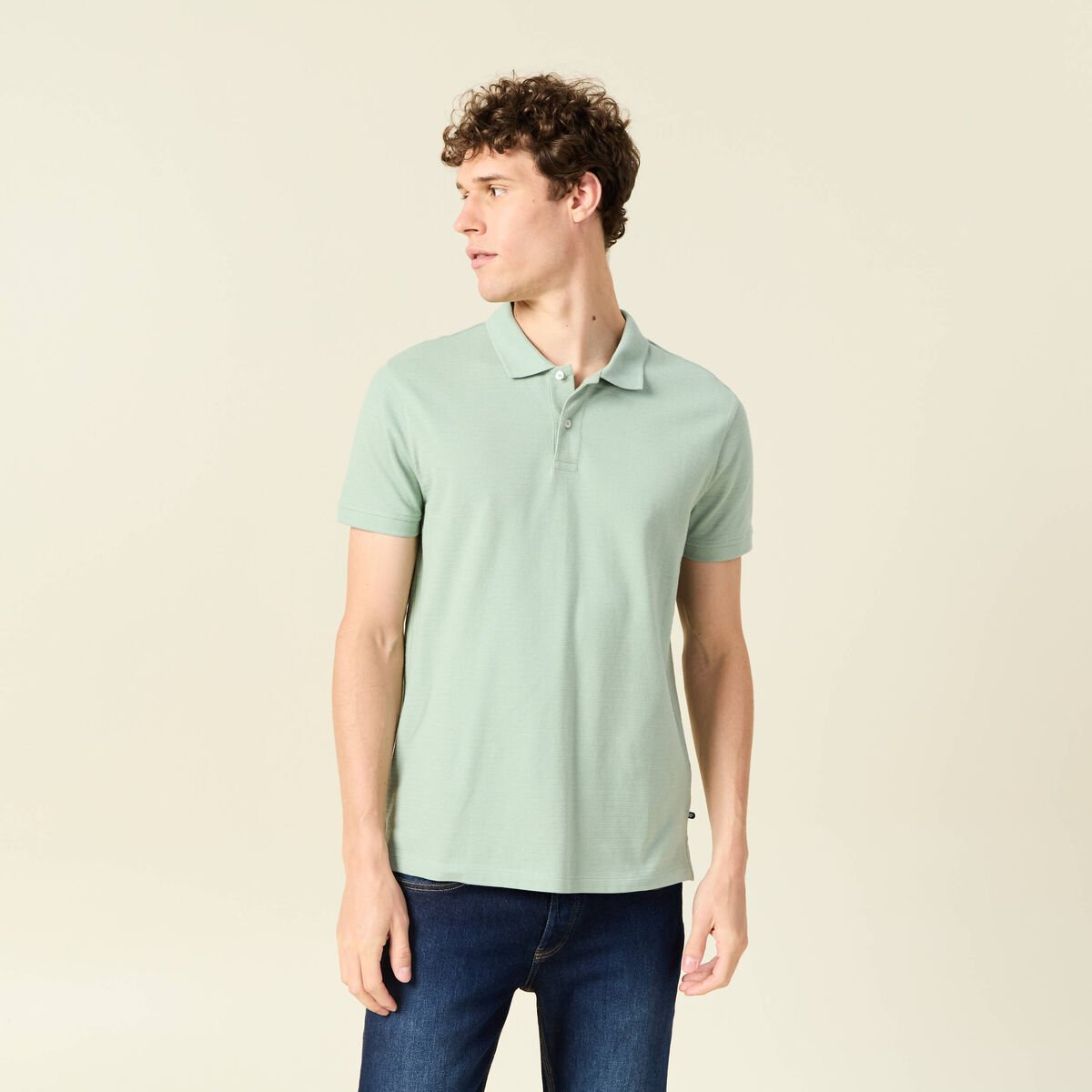 Polo éco-responsable vert homme