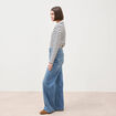 Jeans large taille haute denim stone femme