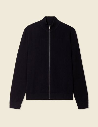 Gilet manches longues zippé noir homme