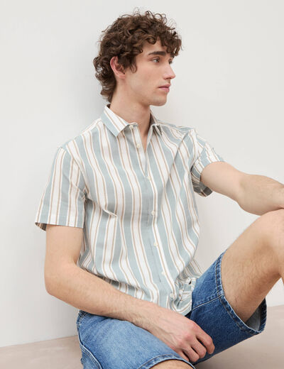 Chemise manches courtes vert clair homme