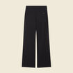 Pantalon large taille haute noir femme