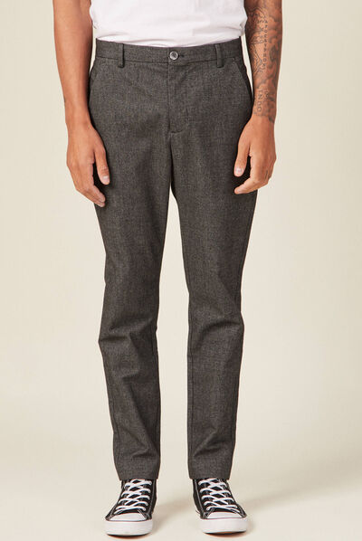 Pantalon chino tapered gris foncé homme