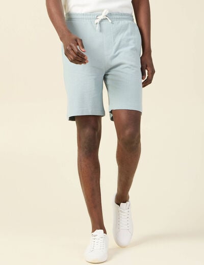 Short droit taille à coulisse bleu gris homme