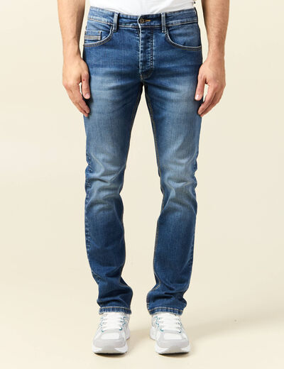 Jeans straight 5 poches denim stone homme