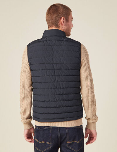 Doudoune droite sans manches bleu marine homme