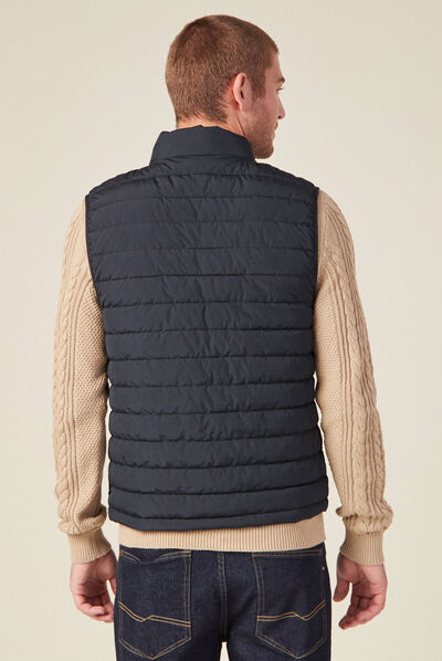 Doudoune droite sans manches bleu marine homme