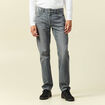 Jeans straight longueur 34 bleu gris homme