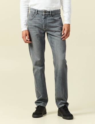 Jeans straight longueur 34 bleu gris homme