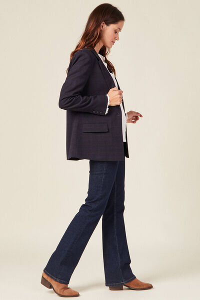 Veste blazer éco-responsable bleu marine femme