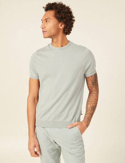 T-shirt manches courtes bleu gris homme