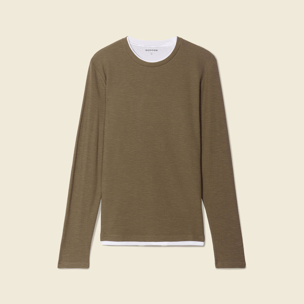 T-shirt manches longues taupe homme