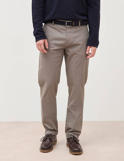 Pantalon chino straight taupe homme