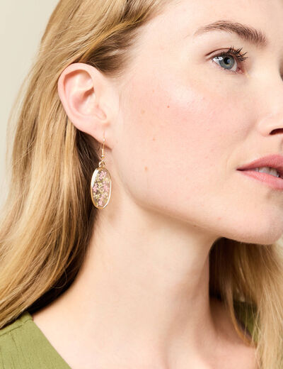 Boucles d'oreilles pendantes couleur or femme